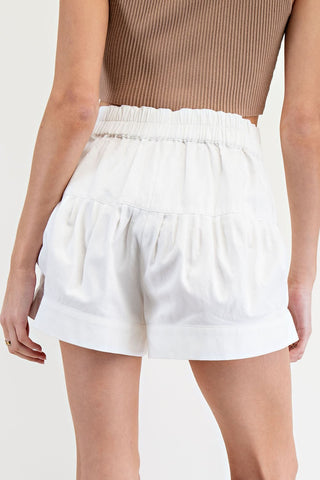Pinched button down shorts