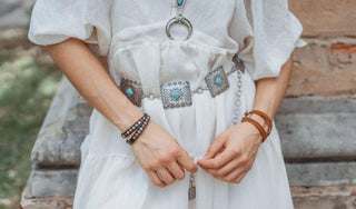 Turquoise Square Concho Chain Belt