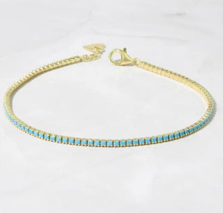 Turquoise Tennis Bracelet- 6.25"