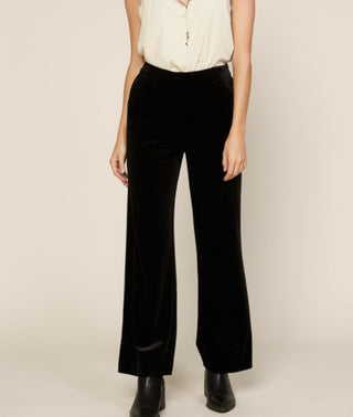 Black Velvet Wide Pants