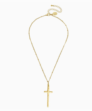 Dainty Elongated Cross Necklace