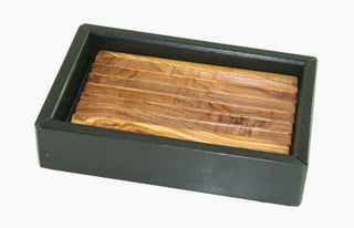 Slate & Olive Wood Soap Dish 14 cm