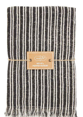 Black Stripe Napkin- Set of 4