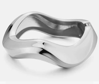 Editorial Hinge Bracelets- Silver