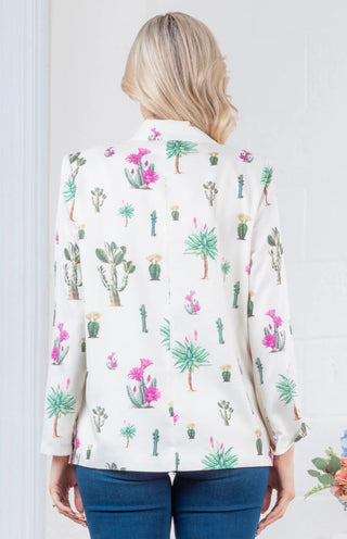 Oversized cactus print blazer