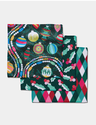 Retro Holly Dishcloth Set