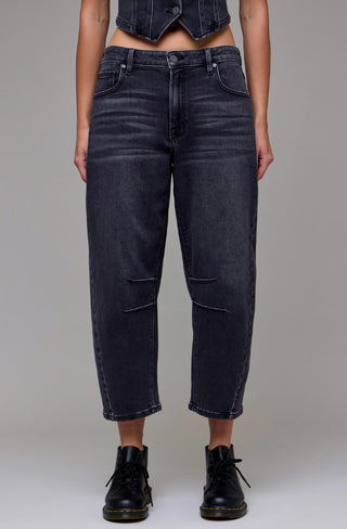 Stretch Cropped Barrel Jean