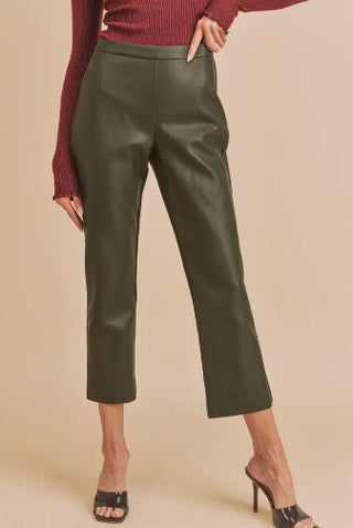 Faux Leather Cropped Pants