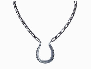 Vintage Reproduction Silver Plated Horseshoe Necklace