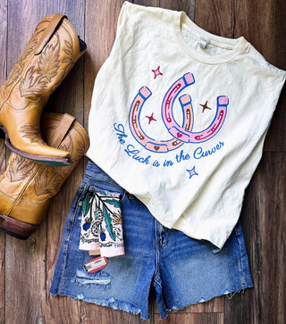 The Luck is in the Curves Boxy Tank