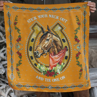 Hold Your Horses- Hunter's Orange/ Shorty 26"x26"