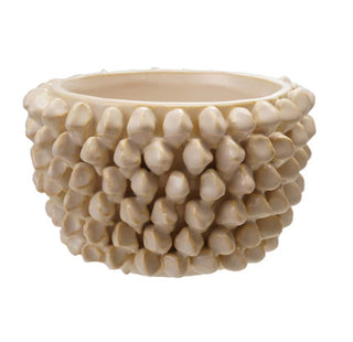 Stoneware Formed Planter, Cream