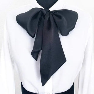 Big Silk Bow Scarf - Black