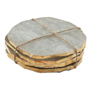 Quartz Coasters with Gold Edge