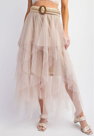 Allover Mesh Ballerina Maxi Skirt
