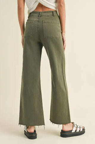 Straight Wide Leg Denim Pants