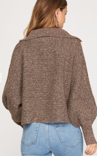Mocha Knit Cropped Sweater