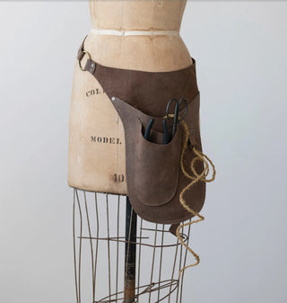 Leather Tool Pouch w/ Adjustable Strap & 3 Pockets