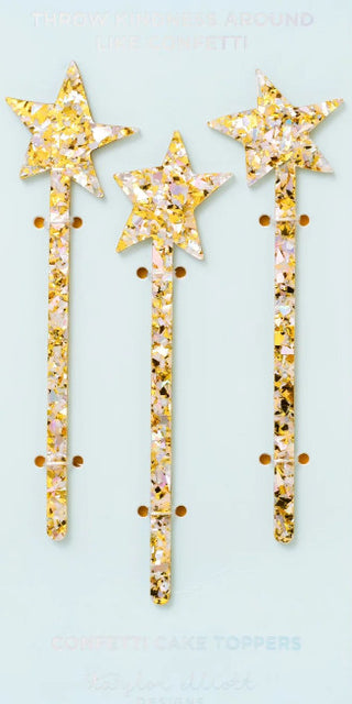 Pearl Confetti Cake Toppers- Stars