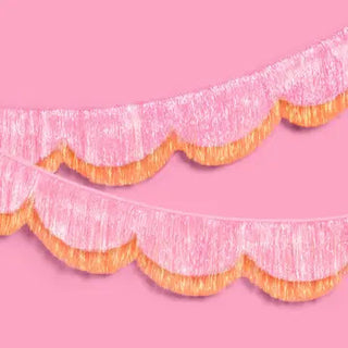 Pink Orange Scallop Fringe
