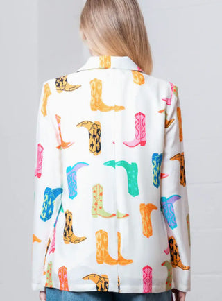 Loose Fit Boot Print Blazer