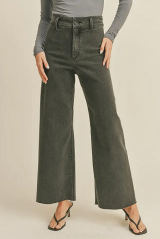 Straight Wide Leg Denim Pants