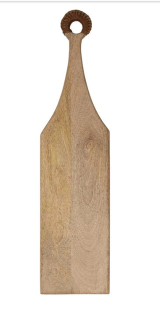 Braided leather handle cutting board