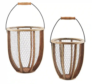 Wire Bucket Lantern Set