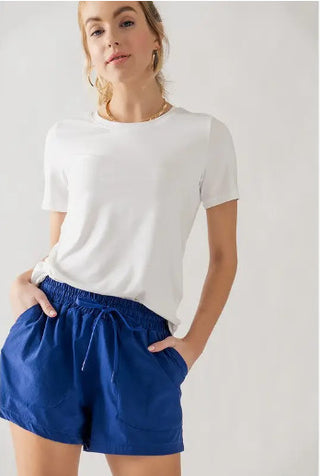 Round Neck Short Sleeve Basic Top