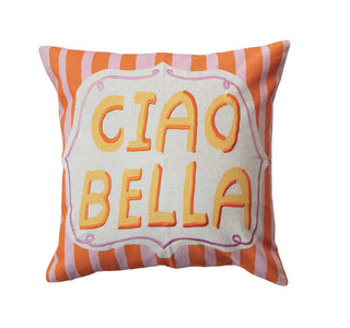 18" Square Cotton & Linen Printed Pillow