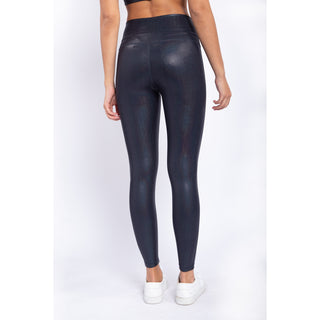 Iridescent Holo Foil High-Waisted Leggings
