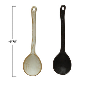 Stoneware Spoon with Glaze, 2 Colors