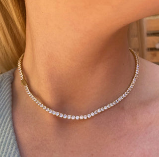 Tennis Necklace- Yellow Gold 3mm