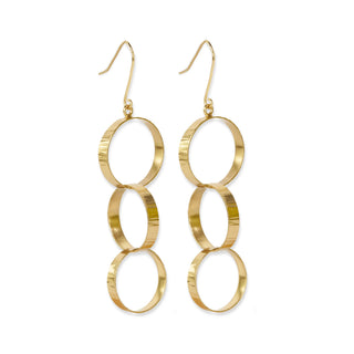 Gretchen triple circle earrings brass