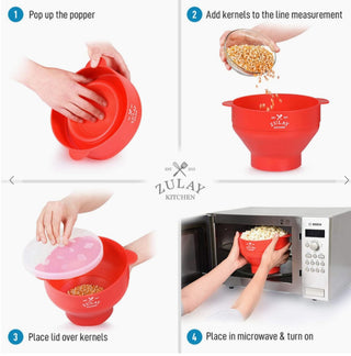 Microwave Popcorn Popper Collapsible- Black
