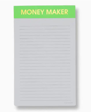 Money Maker - Lined Notepad - Neon Green