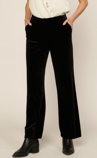 Black Velvet Wide Pants