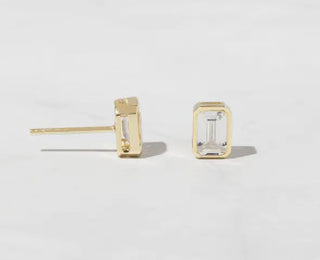 Emerald Cut Stud Earrings