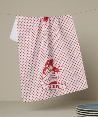 Star Cowgirl Tea Towel- Red