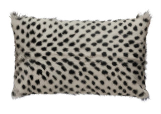 Goat Fur Lumbar Pillow w/ Printed Spots