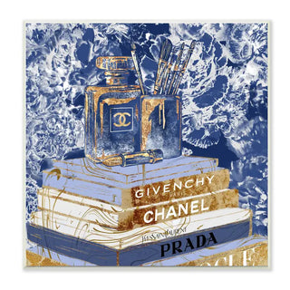 Blue Gold Fashion Book Pile Glam Designer - 12x12