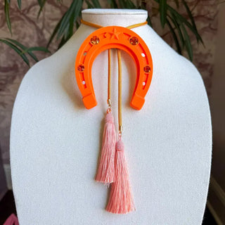 Lucky Horseshoe Bolo Orange Citrus with Golden Yellow & Peach
