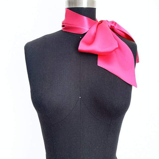Big Silk Bow Scarf - Fuchsia