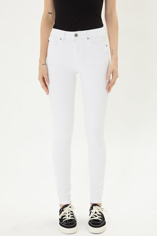 High Rise Super Skinny White Jeans