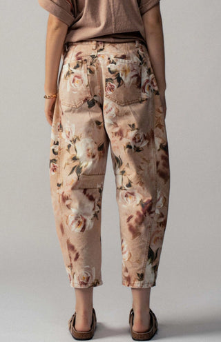 Vintage Relaxed Floral Print Barrel Pants