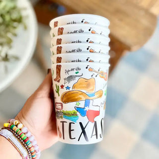 State of Texas Reusable Cups, Set of 6