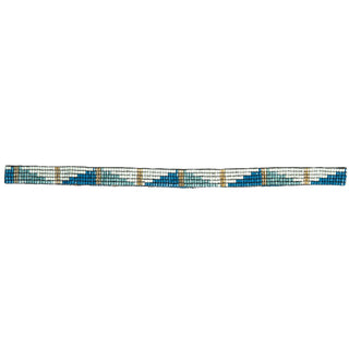Sarah half diamond beaded stretch hat band teal
