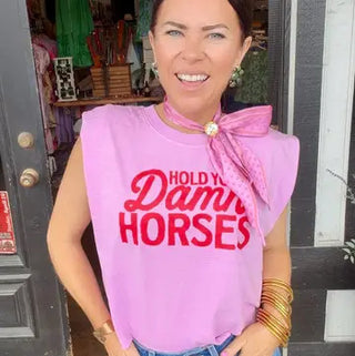 Hold Your Damn Horses Boxy Tank