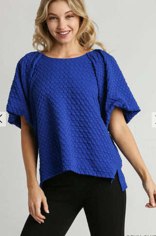 Boxy Cut Top with Round Neck and Side Slit