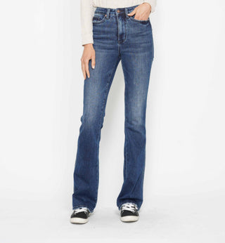 HW Tummy Control Back Pkt Embroidered Bootcut